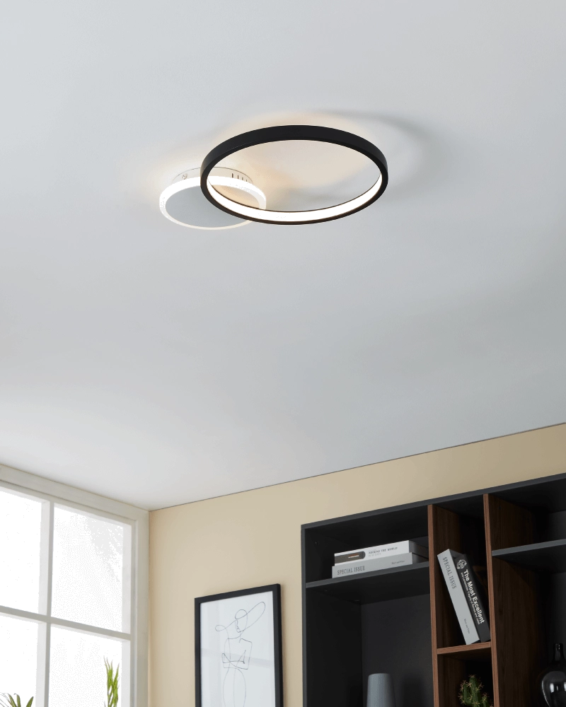 Instelbare led plafondlamp Gafares rond - zwart Eglo 9008606241002