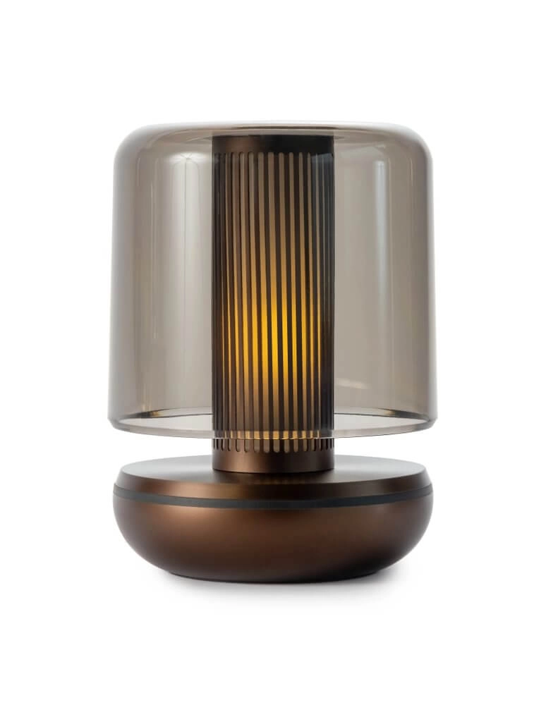Oplaadbare tafellamp Firefly bronze smoked