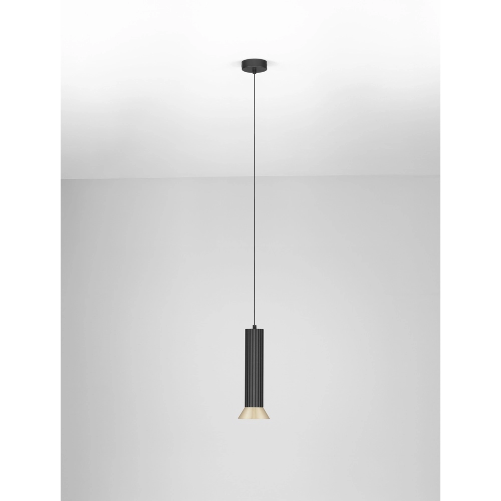 Hanglamp Luvia zwart met goud Lyora 5212017475572