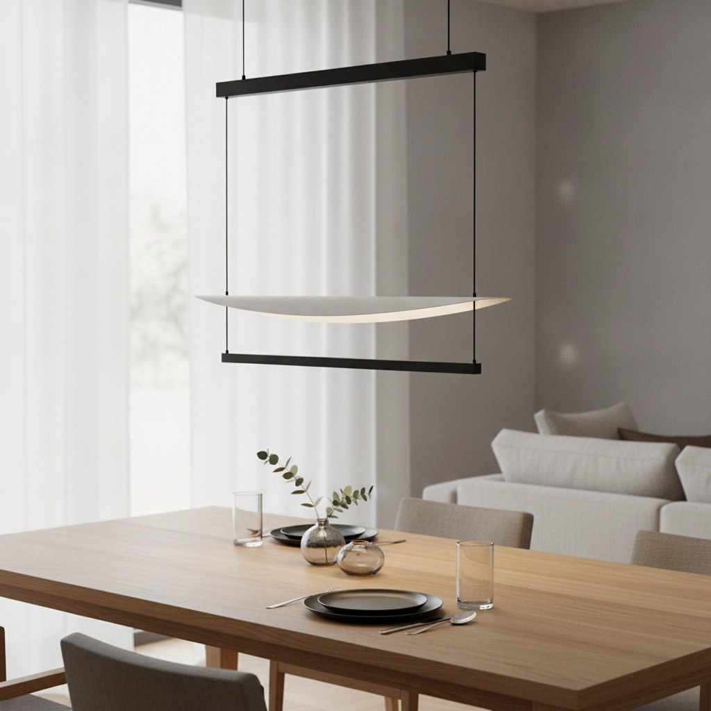 Design hanglamp Diona ovaal zwart met wit