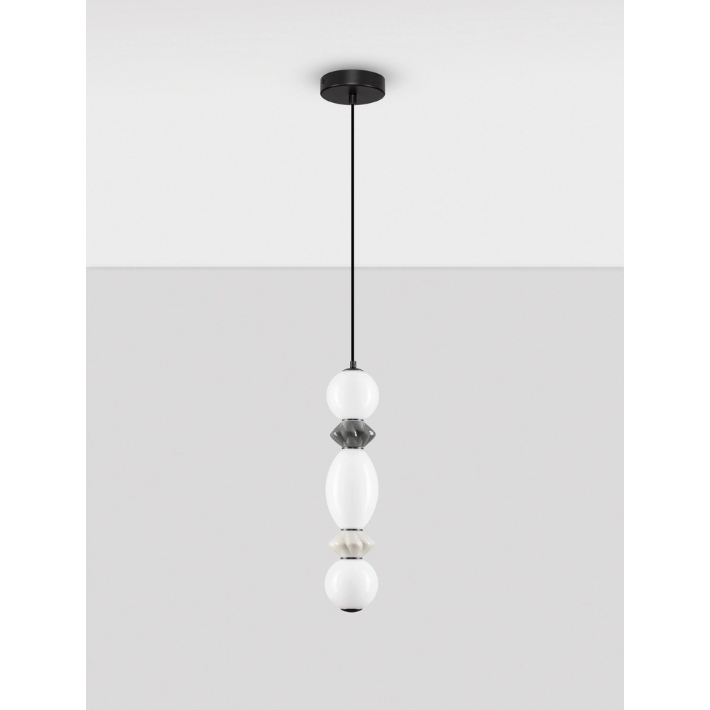 Hanglamp Pallina grijs - wit Lyora 5212017484000