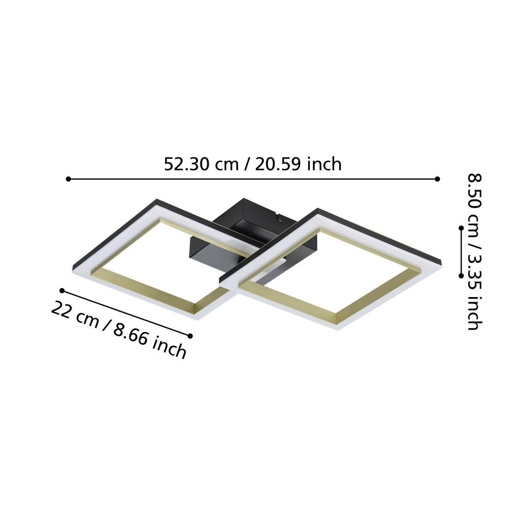 Plafondlamp Calliera design vierkant Eglo 9008606316137