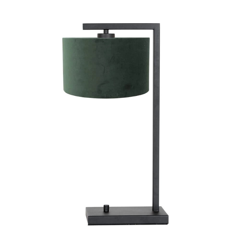 Trendvol tafellampje Stanger zwart met groen velvet Steinhauer 8712746152081