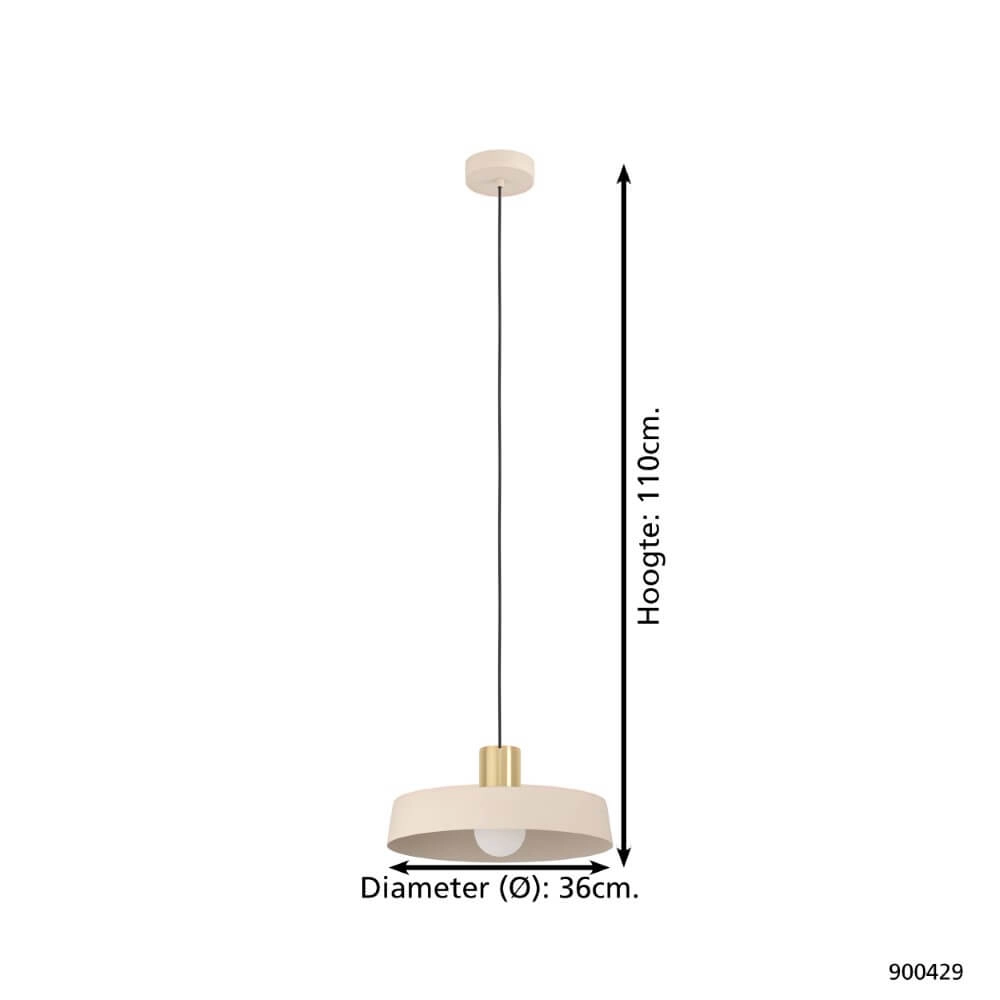 Hanglamp Valdiola zandbruin Ø 36cm Eglo 9008606240562
