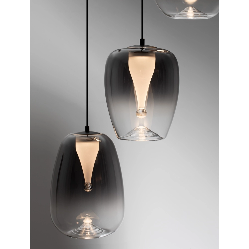 Design hanglamp Oblo 3-lichts smoke glas