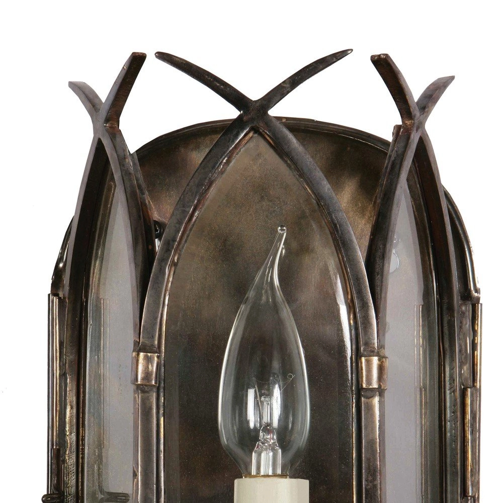 Antieke muurlamp Gothic 28cm - antiek koper (ANT) Limehouse