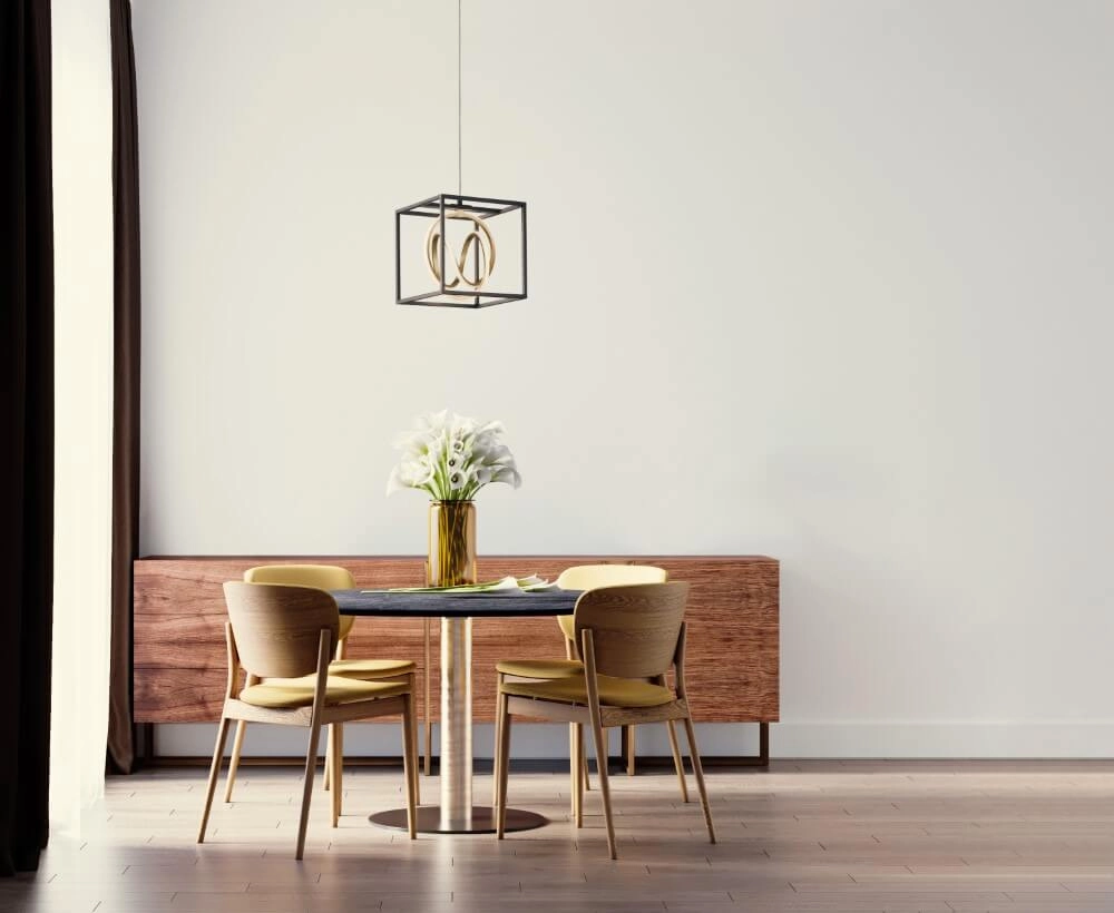 Zwarte hanglamp Gisi met goud Fischer & Honsel 4003694609135