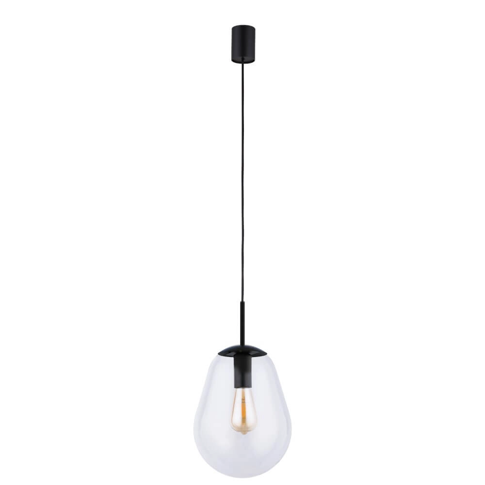 Ø 22cm hanglamp Pear Small zwart met helder glas Lyora 5903139780094