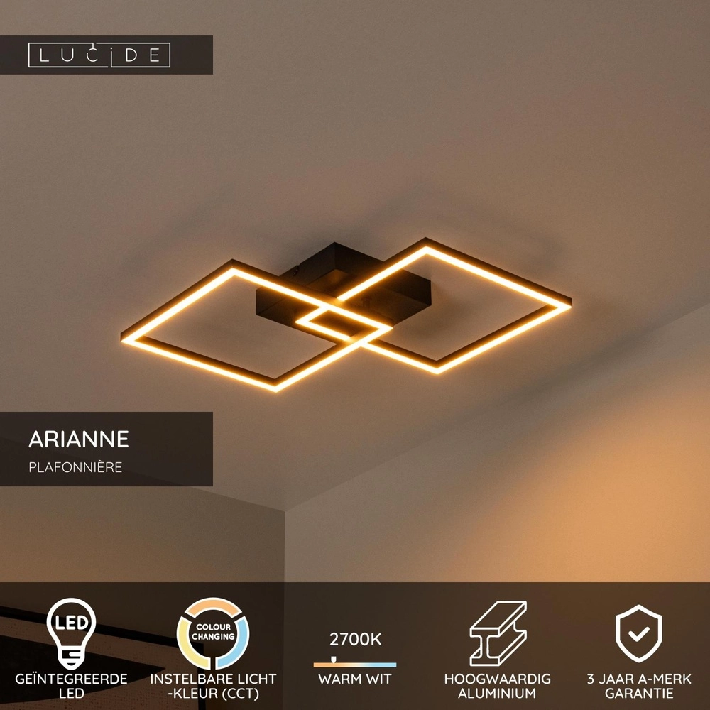 Design plafondlamp Arianne zwart Lucide 5411212530899