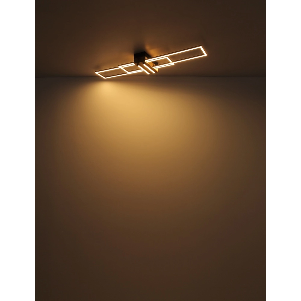 Moderne plafondlamp Dakari zwart met hout Globo 9007371528479