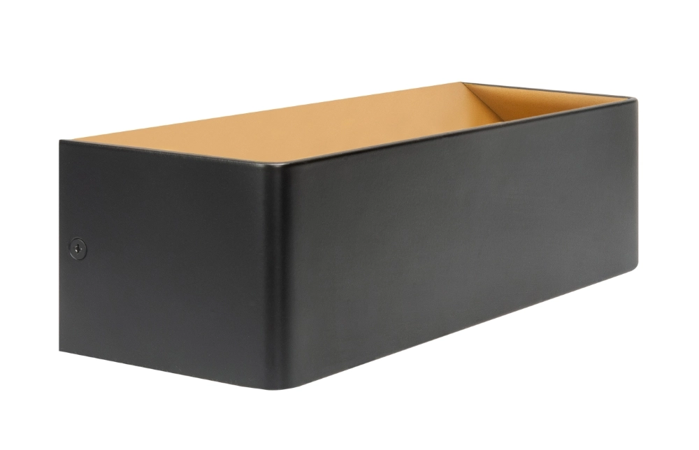 Design opbouwspot Stretto L zwart met goud