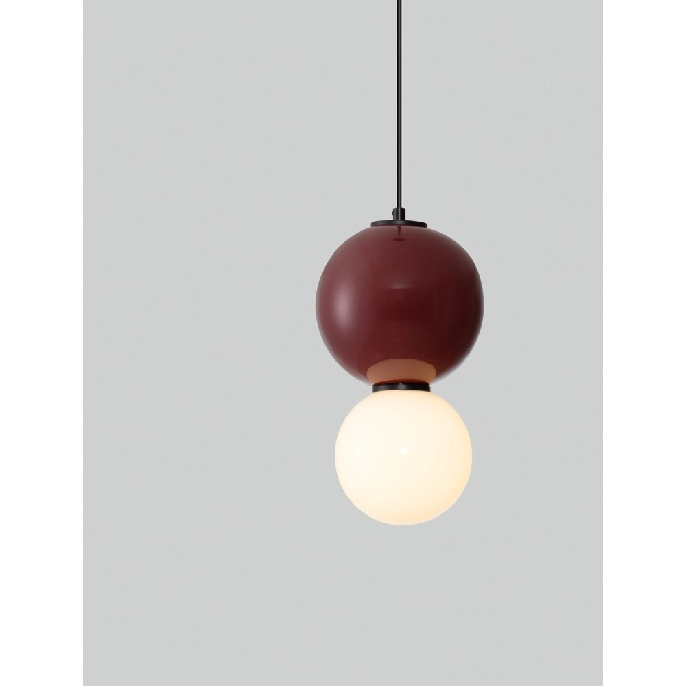 Pendant lamp Noesis Ø 18cm burgundy red with white Lyora 5212017483669