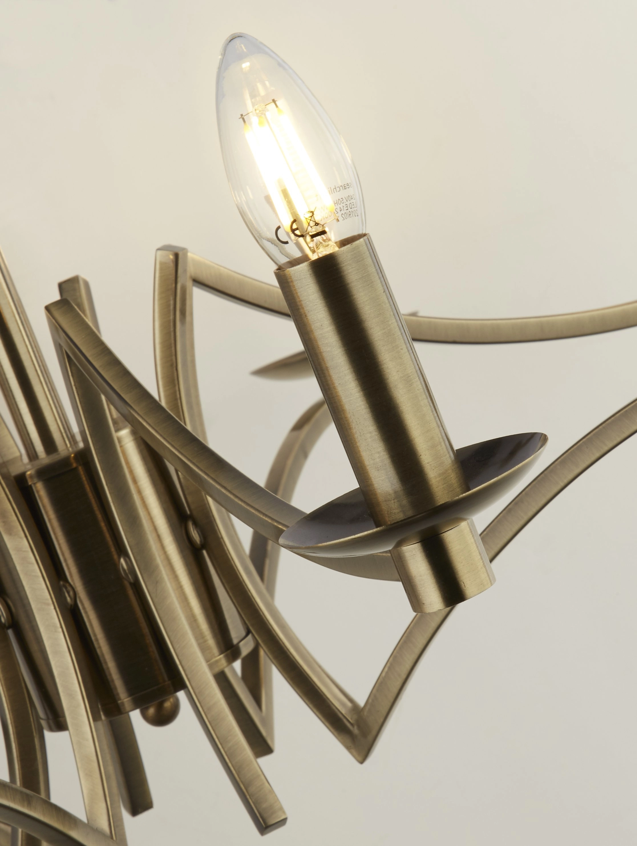 Oud messing hanglamp Ascot Ø 88cm Searchlight 5053423174181