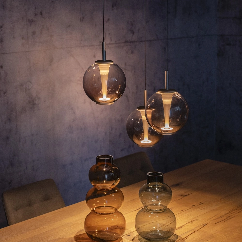 Vide hanglamp Pure E-Infinty bronce met amber glas Paul Neuhaus 4012248398166