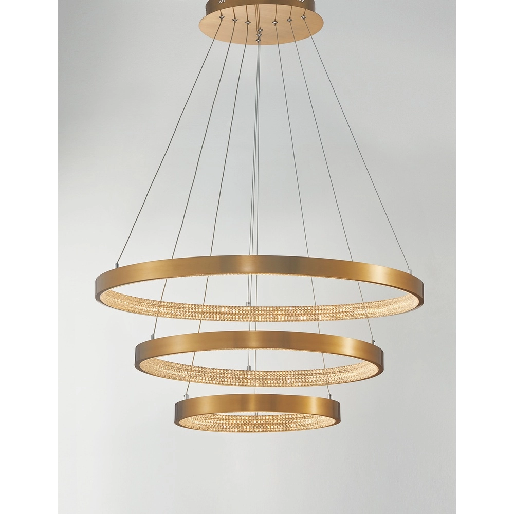 Hanglamp Preston goud Ø 80cm triple
