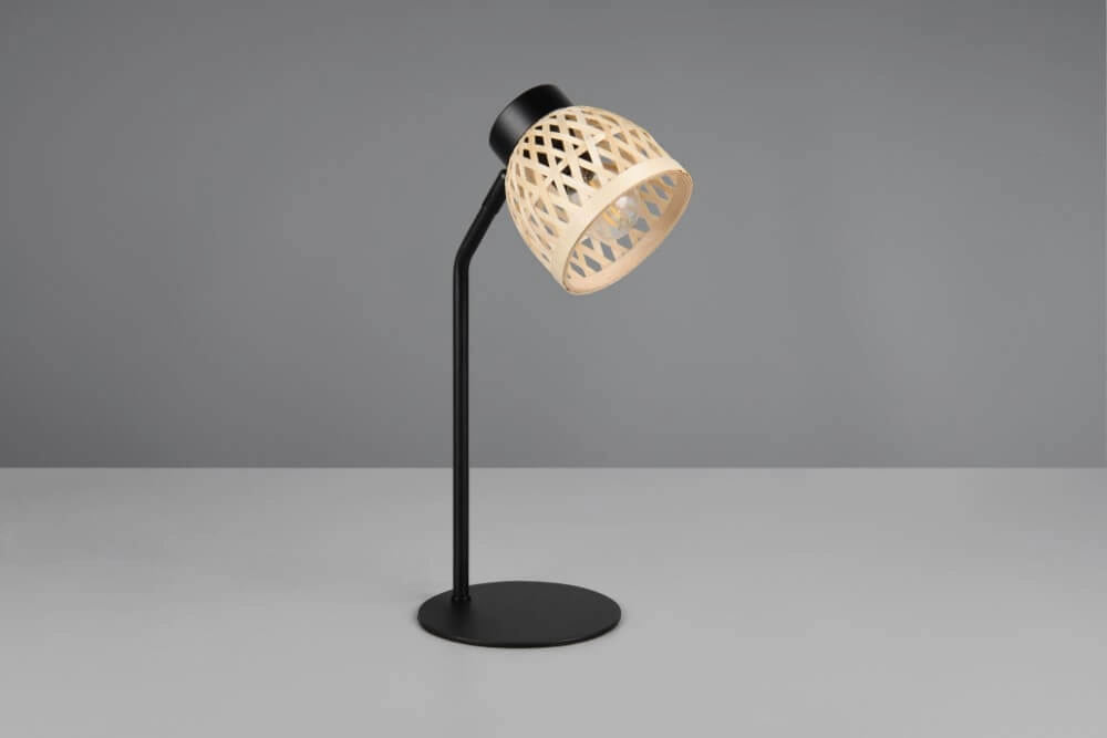 Zwarte tafellamp Laurent met crème kap Trio 4017807637571