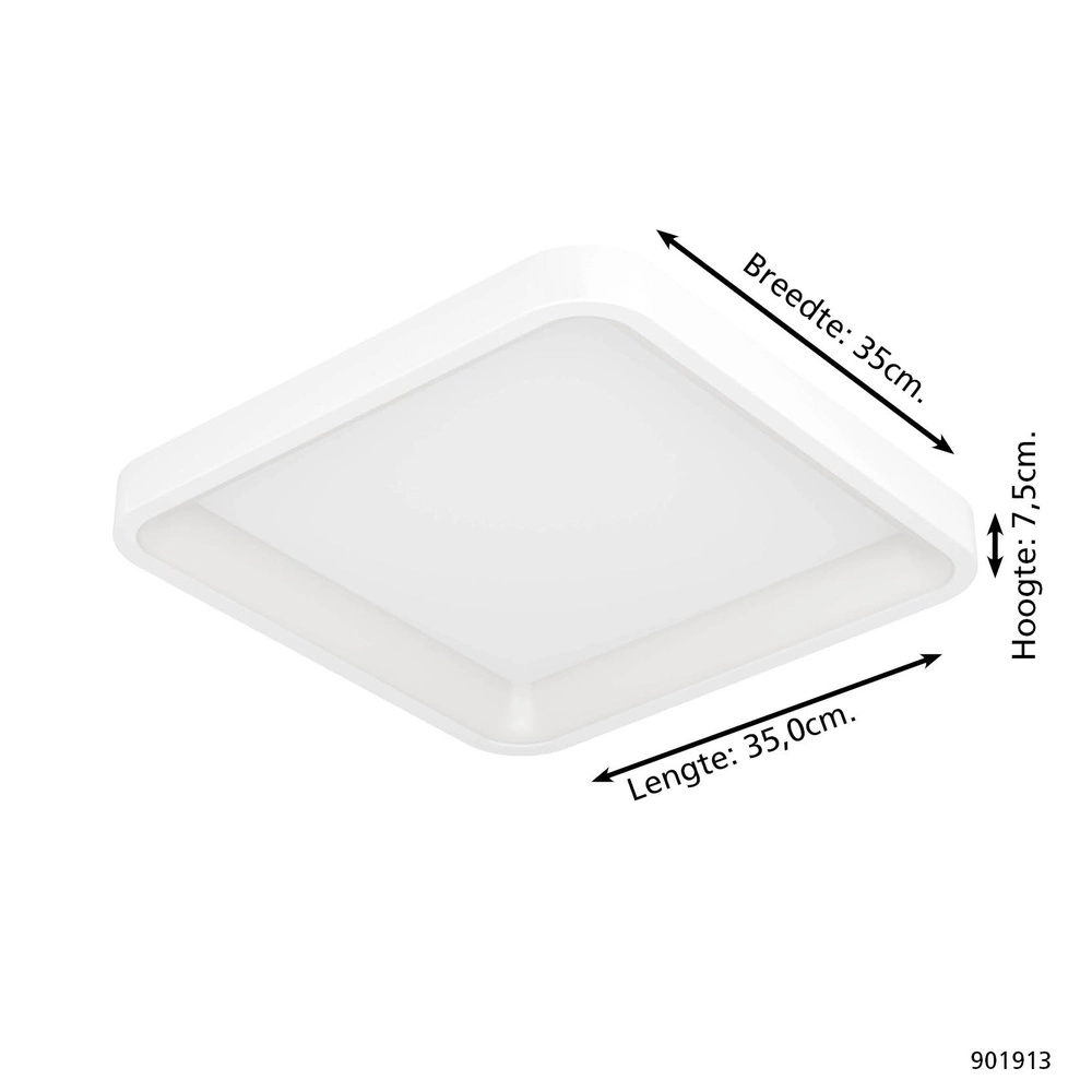 Vierkante plafondlamp Loretello-Z smart wit Eglo 9008606358236