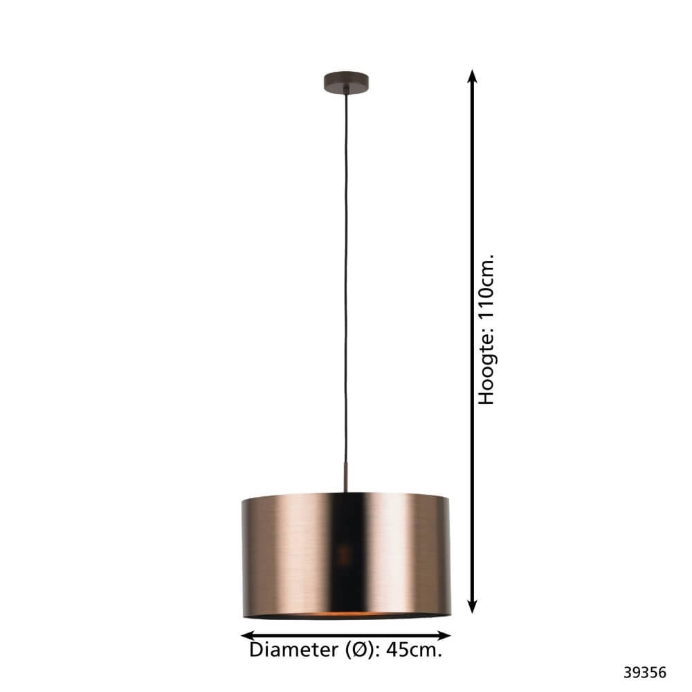 Hanglamp met koperen kap Saganto 1 Ø 45cm Stars of Light 9002759393564