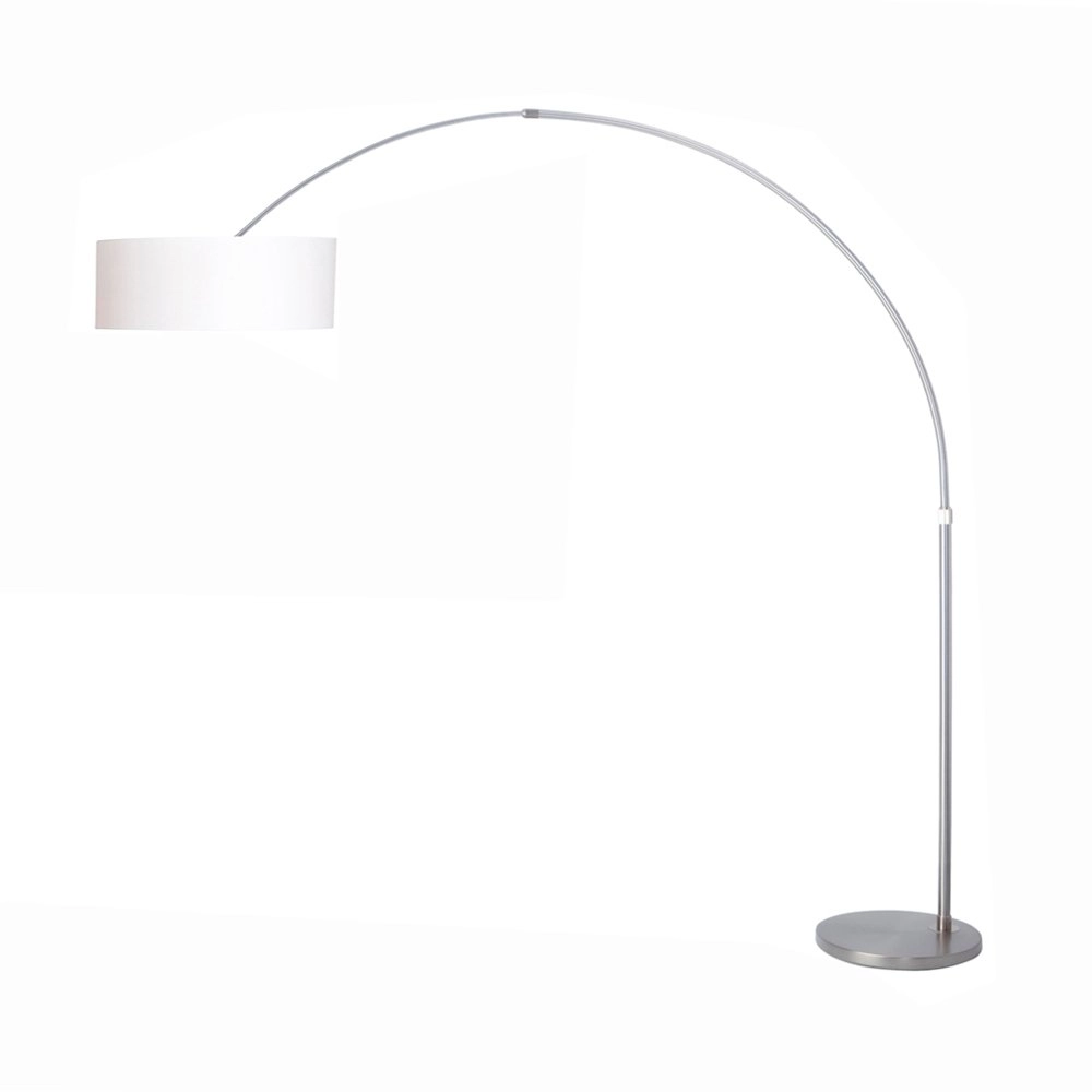 Booglamp Stresa RVS met kap wit