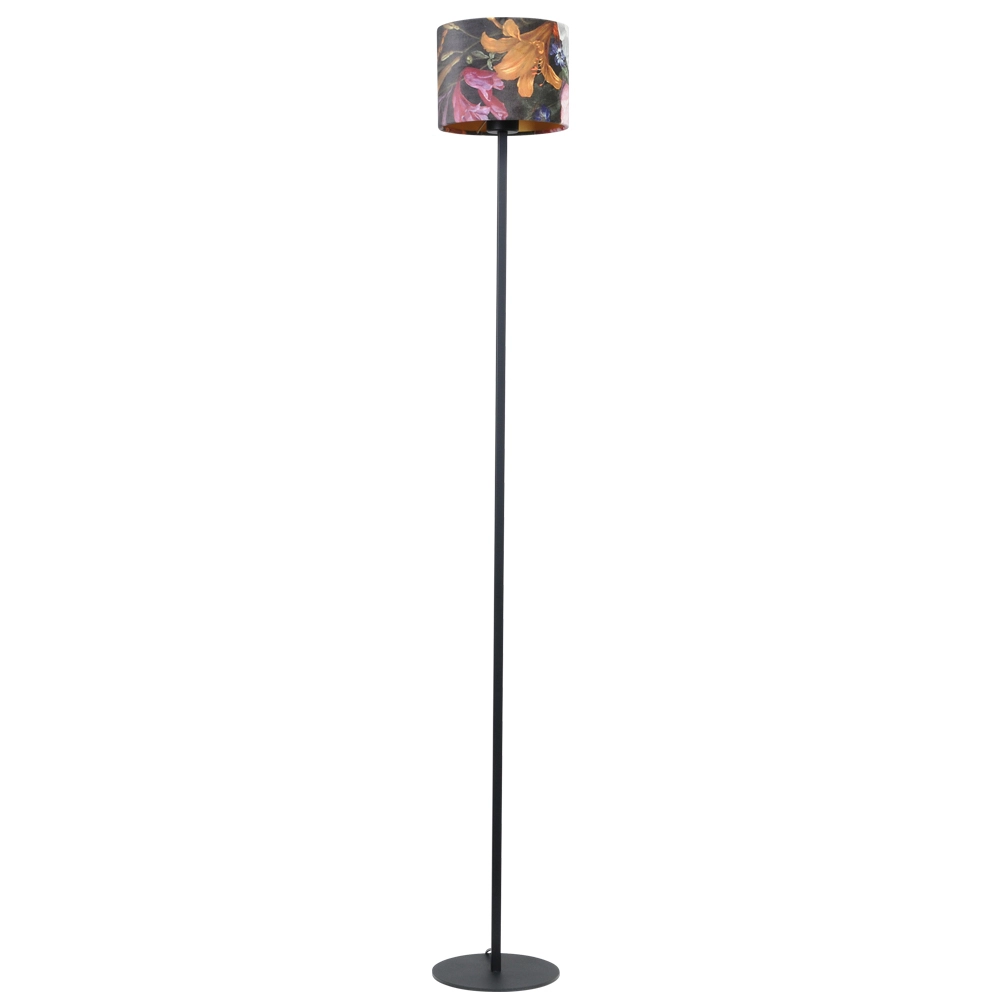 Zwarte vloerlamp Venus 150cm met Flower lampenkap Zwarte vloerlamp Venus 150cm met Flower lampenkap