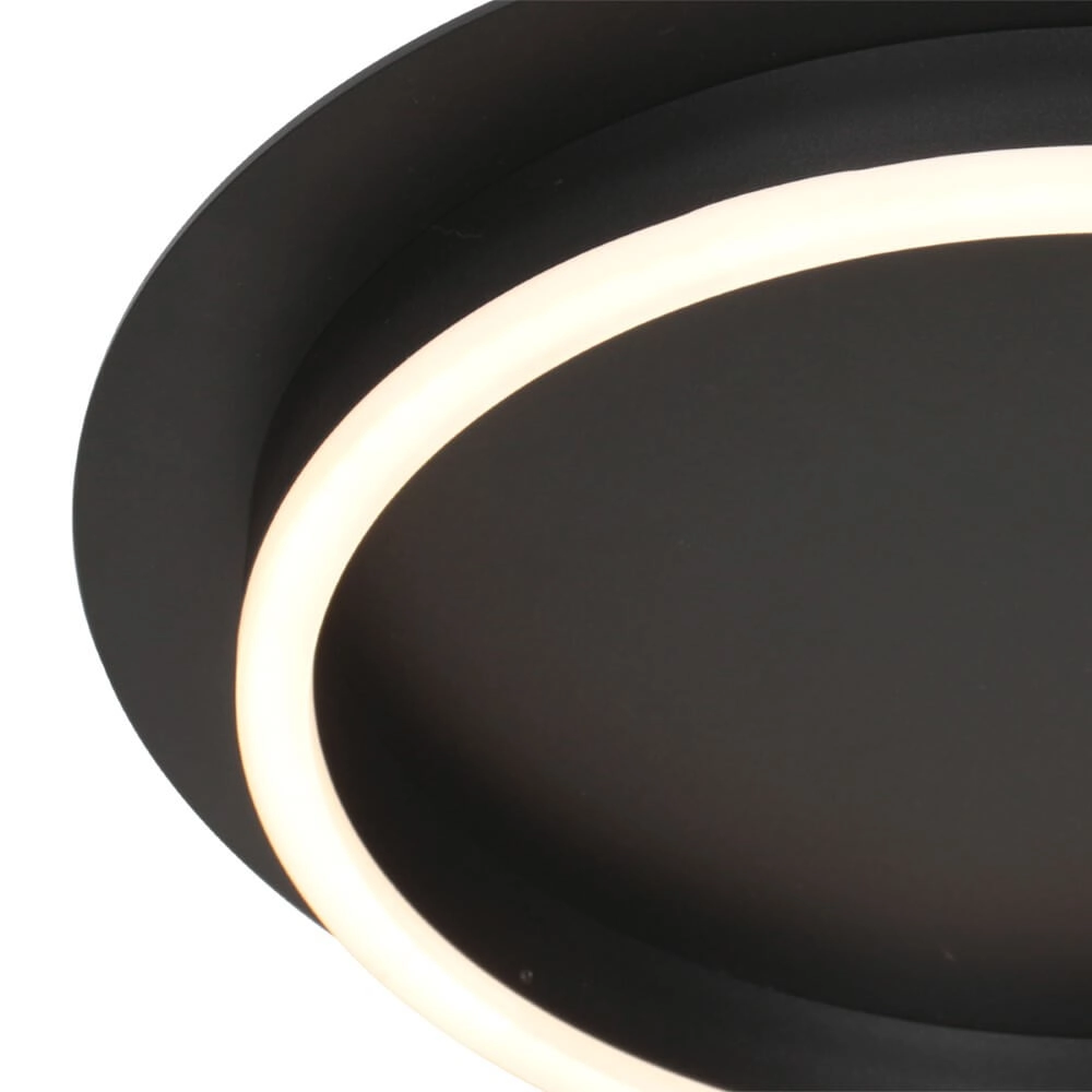 Moderne led plafonnière Ringlux zwart - Ø 32cm Steinhauer 8712746170573