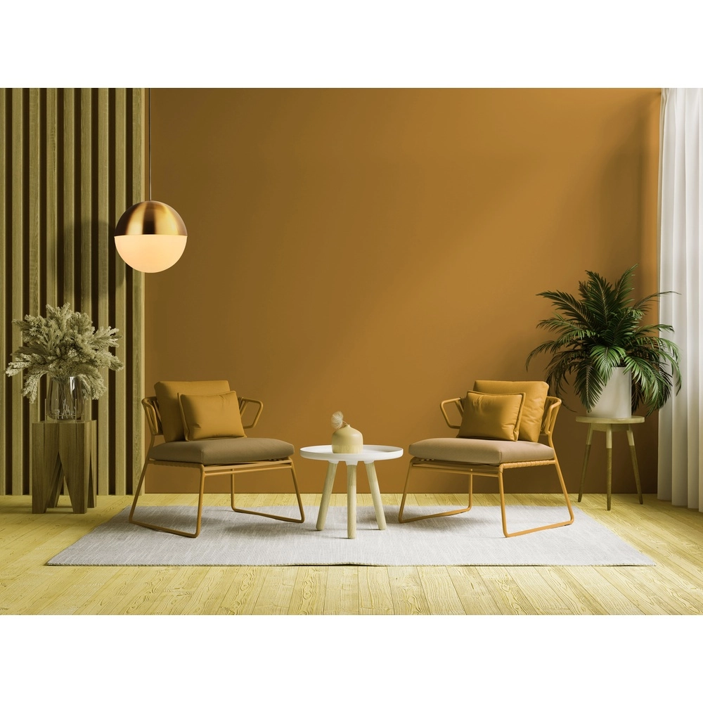 Design hanglamp Endor Ø 20cm goud en wit glas Searchlight 5053423260655