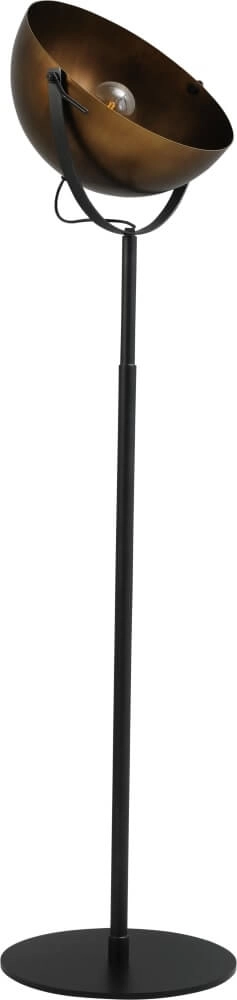 Landelijke vloerlamp Larino 50 175cm zwart met antiek koper