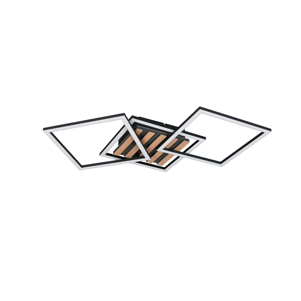 Moderne plafondlamp Zaro zwart 74,5cm Trio 4017807682212