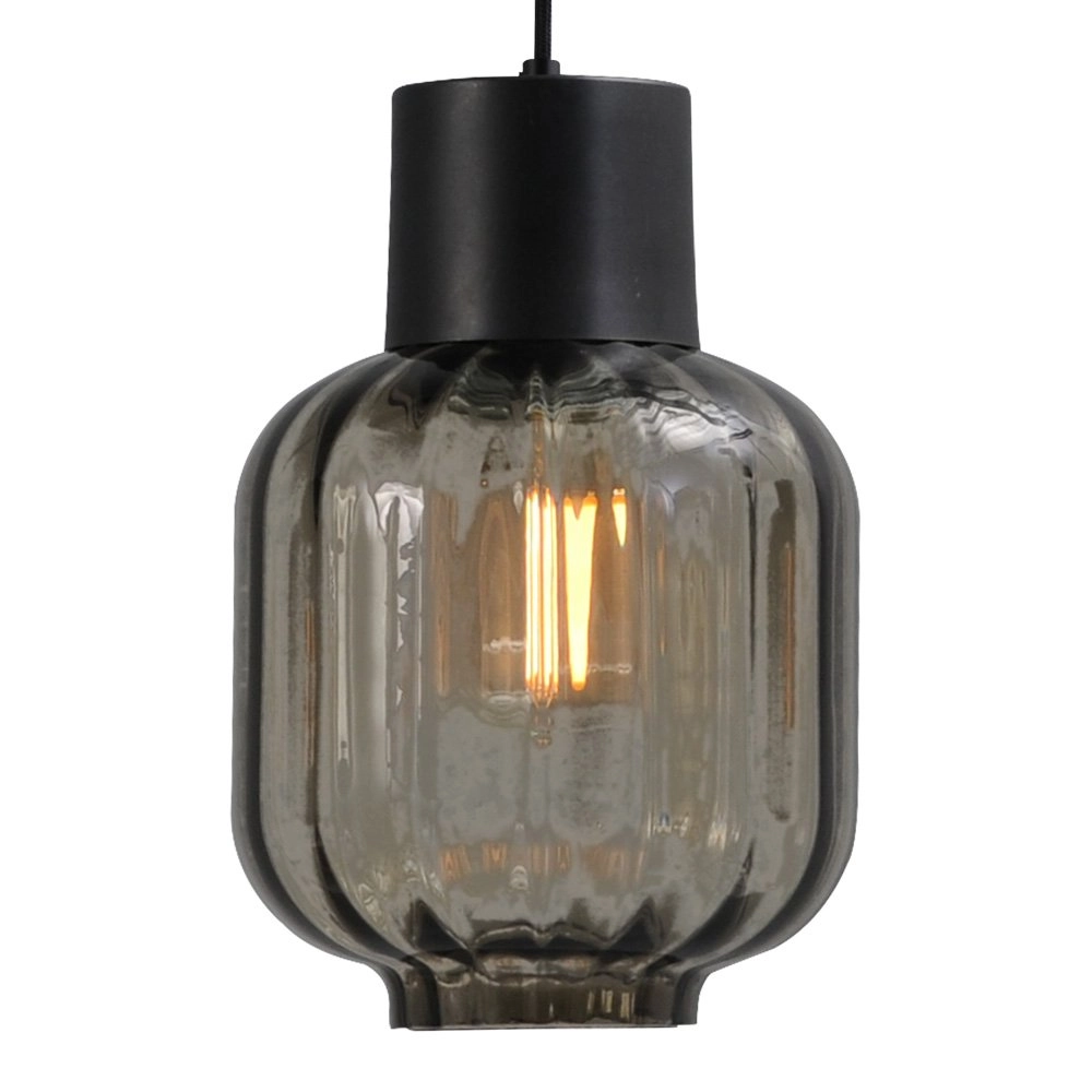Design hanglamp Lett lll 20 met smoke glas Design hanglamp Lett lll 20 met smoke glas
