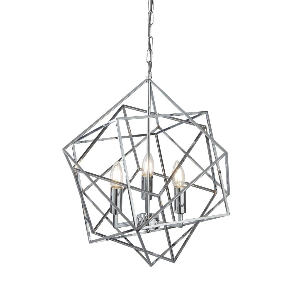 Chrome hanglamp Cube Ø 48cm Chrome hanglamp Cube Ø 48cm