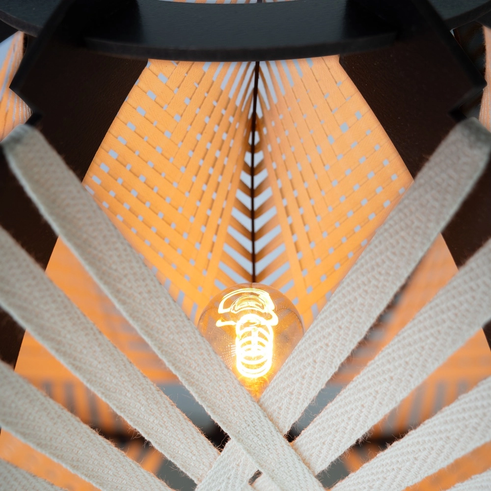 Vloerlamp Waverton zwart met crème textiel Eglo 9002759440091