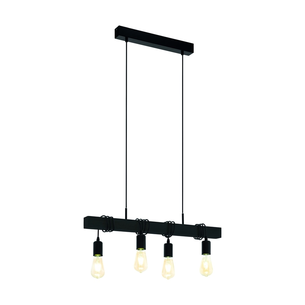4-lichts hanglamp Townshend zwart - E27 Eglo 9002759440619