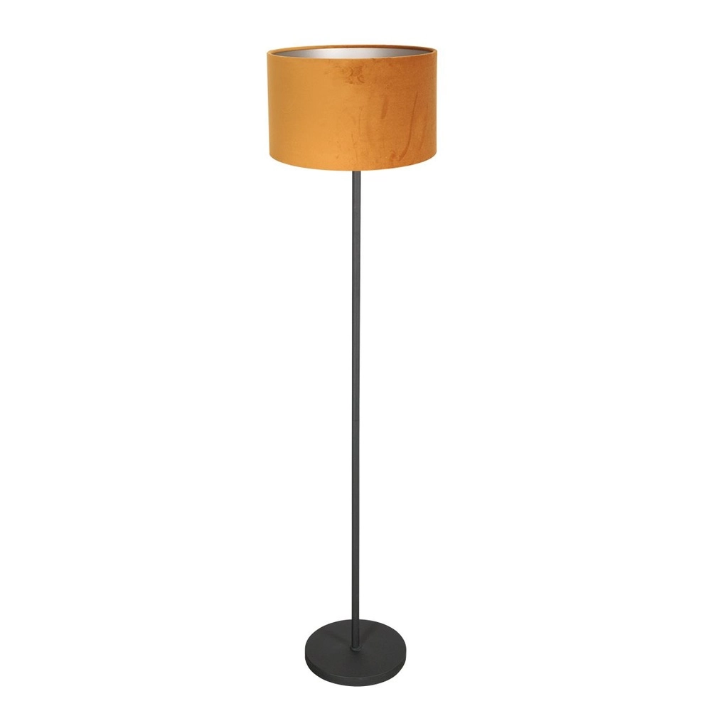 Zwarte vloerlamp Noor met gouden kap Zwarte vloerlamp Noor met gouden kap