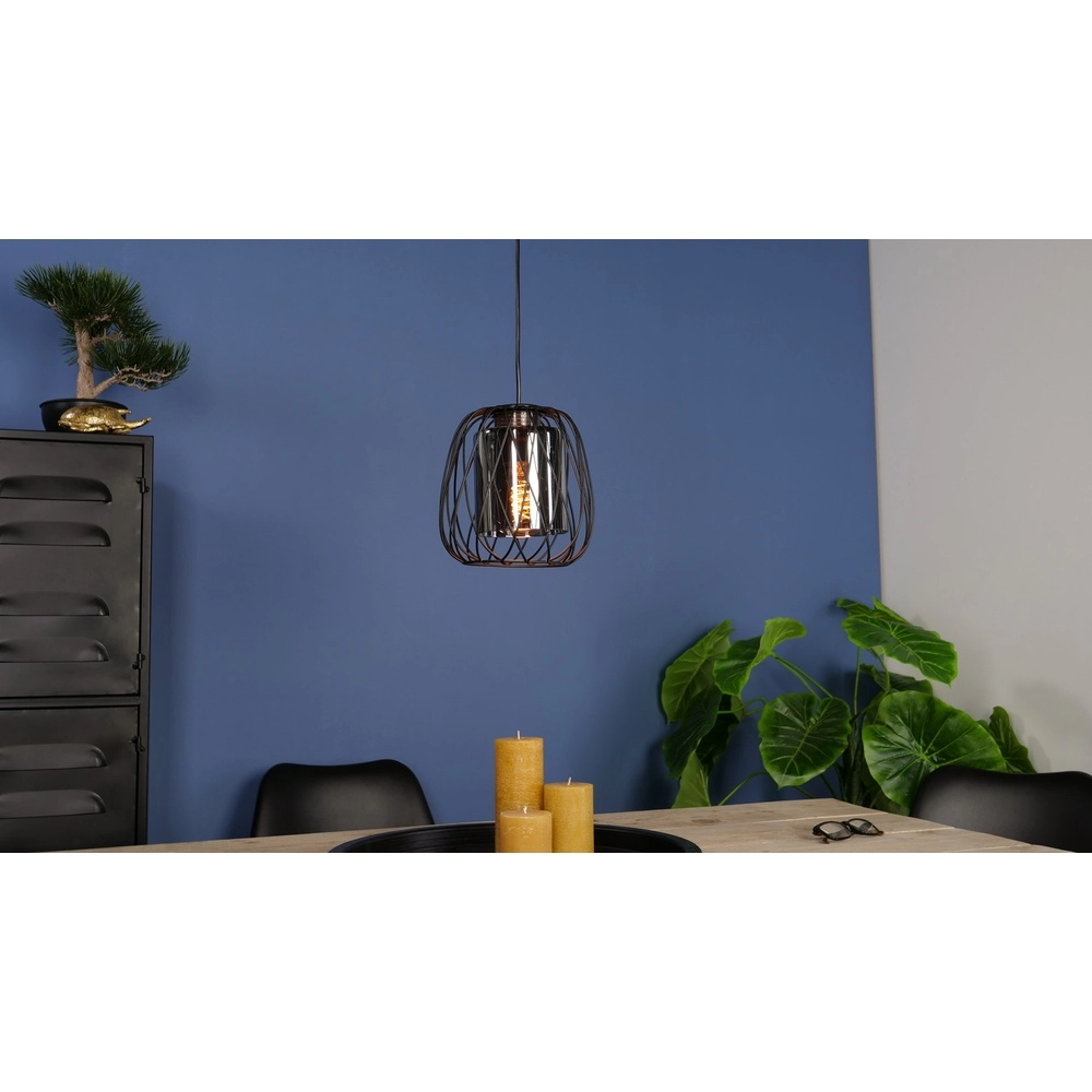 Draad hanglamp Floresta Ø 20cm - met smoke glas Eglo 9002759997052