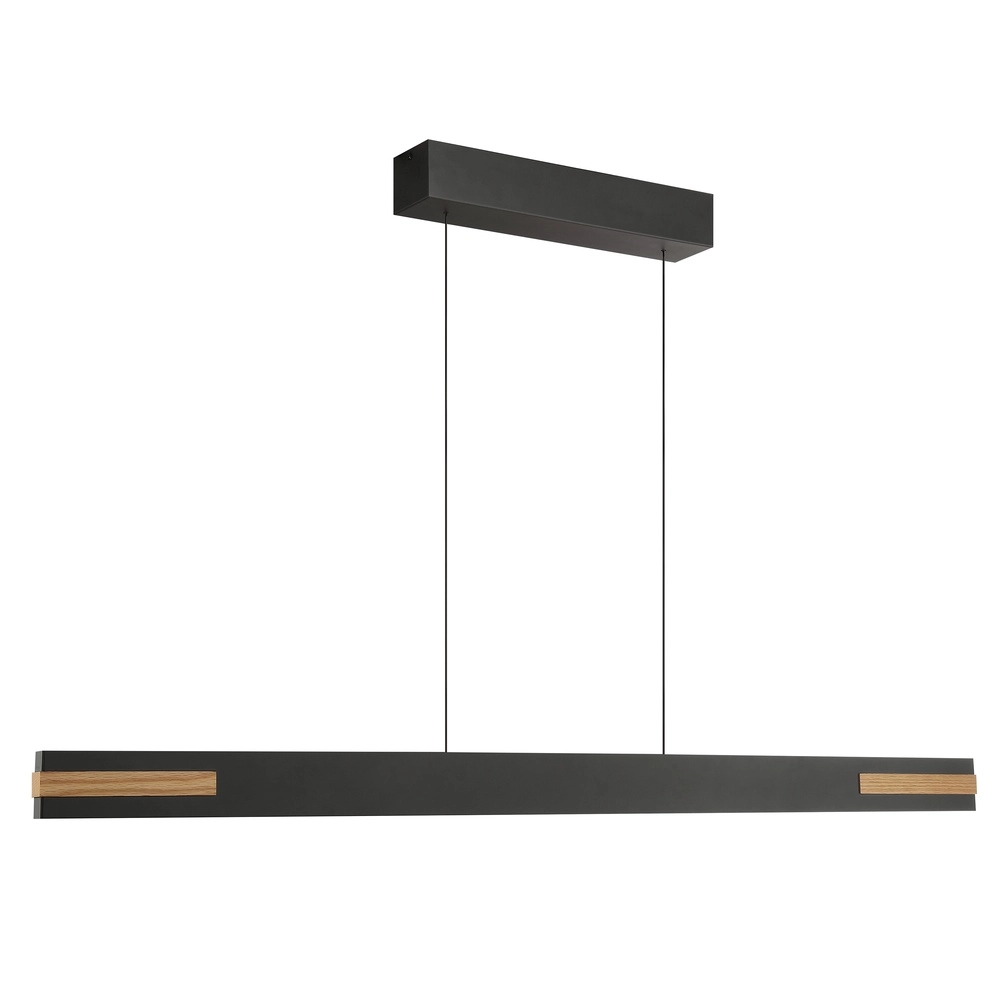 Strakke hanglamp Streamline zwart met hout Brilliant 4004353463631
