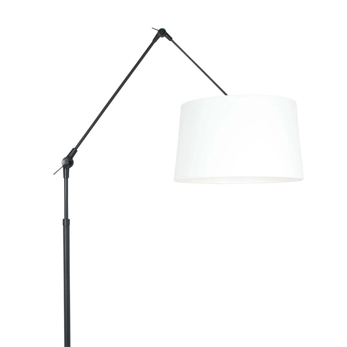 Verstelbare vloer schemerlamp Prestige Chic 35cm zwart met linnen wit Steinhauer 8712746146547