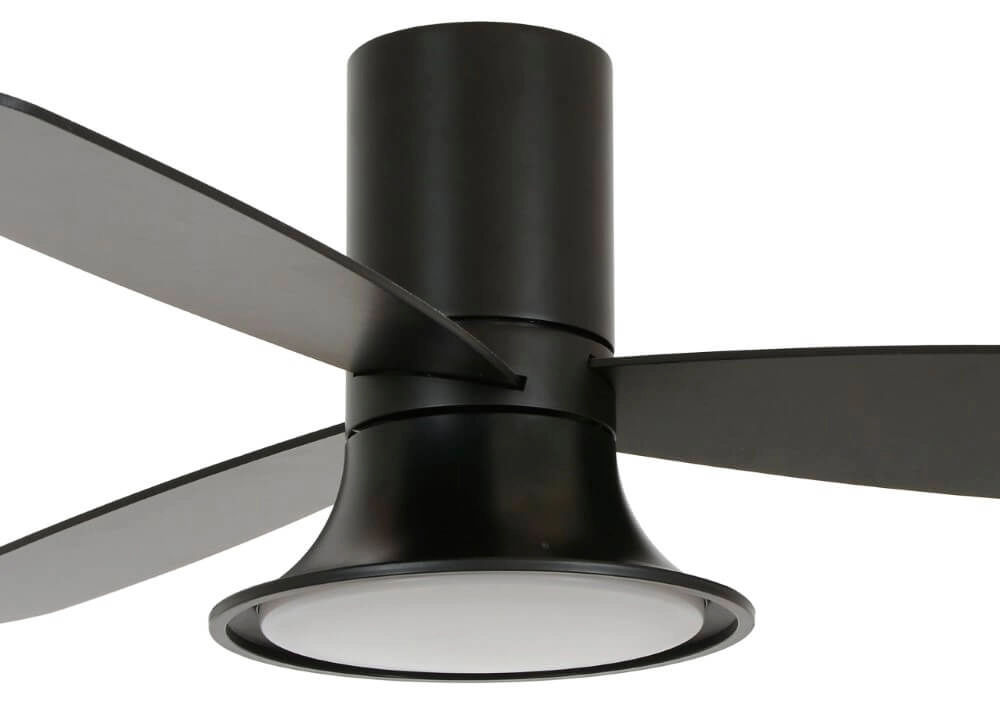 Zwarte ventilator met lamp Flusso Ø 132cm Beacon 9333509151784