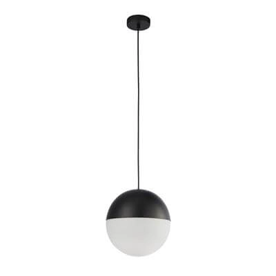 Ø 25cm hanglamp Endor 25cm zwart met wit Searchlight 5053423174570