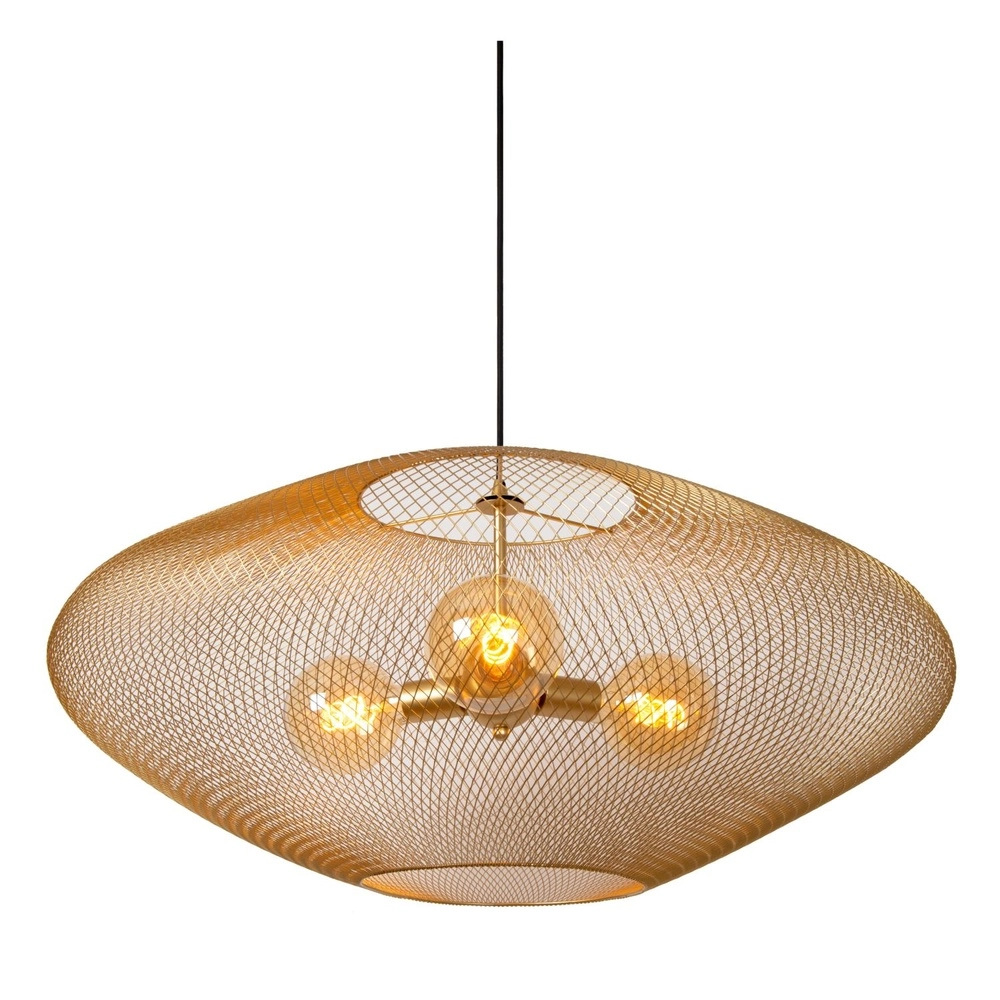 Gaas hanglamp Mesh Ø 85cm goud voor vide Lucide 5411212211965