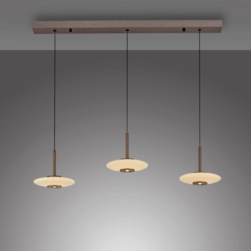 Hanglamp 3-lichts Pure Vitrum design bruin Paul Neuhaus 4012248382639