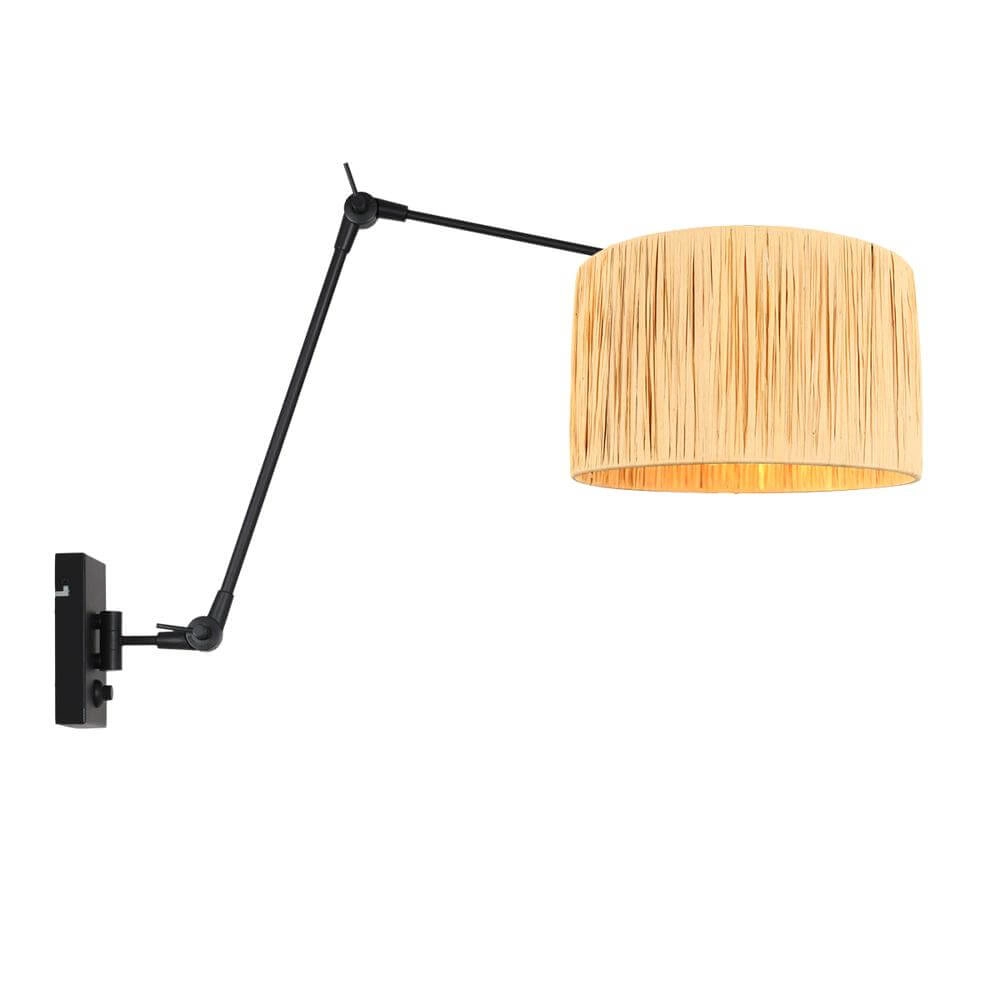 Wandlamp Prestige Chic zwart met strokleurige kap Steinhauer 8712746172942