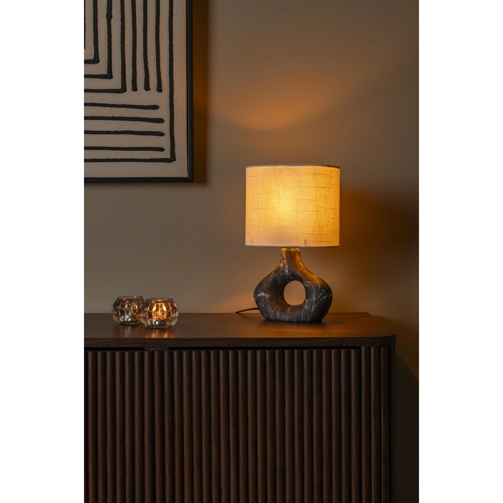 Schemerlamp Tomeo zwart met witte kap Lucide 5411212470287