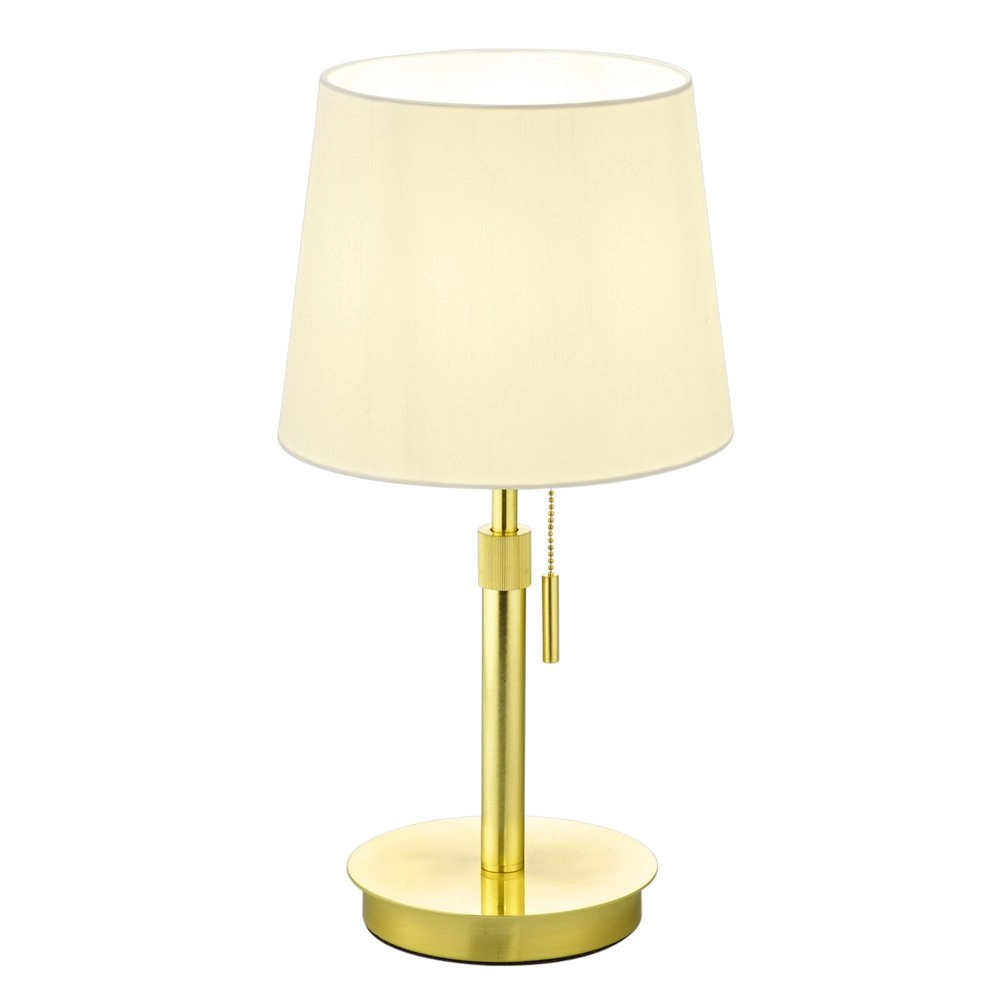 Schemerlamp Lyon messing mat met wit