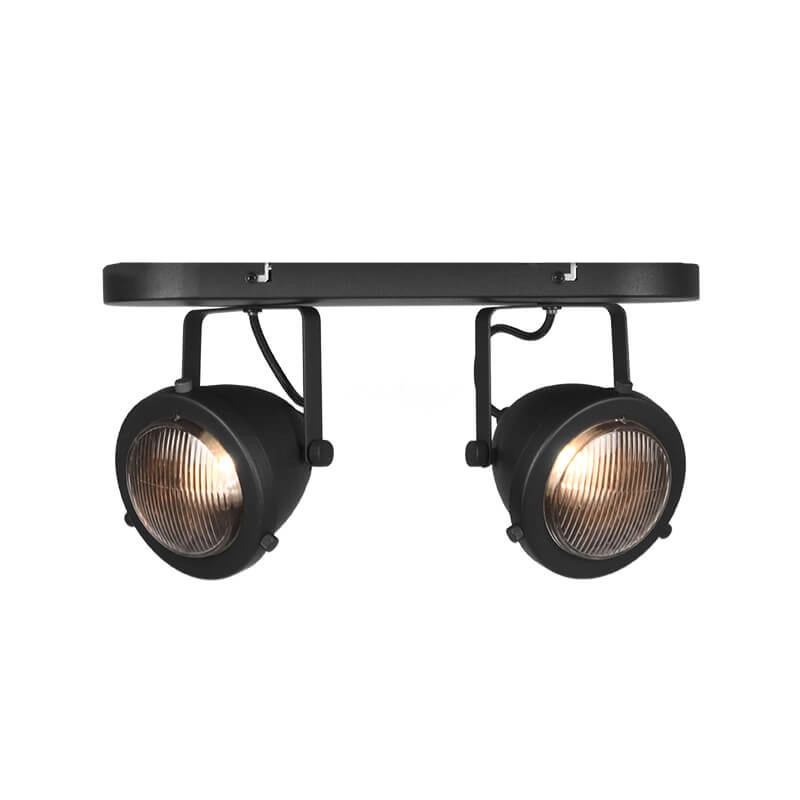 Industriële spot Moto led 2-lichts zwart