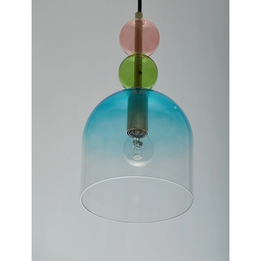 Gekleurde hanglamp Murano blauw Lyora 5212017434180