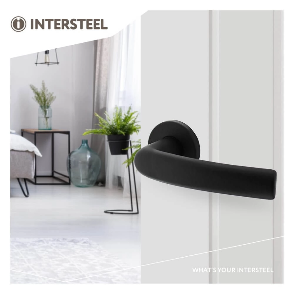 Deurklink Denham aluminium zwart Ø 5cm Intersteel 8714186505182
