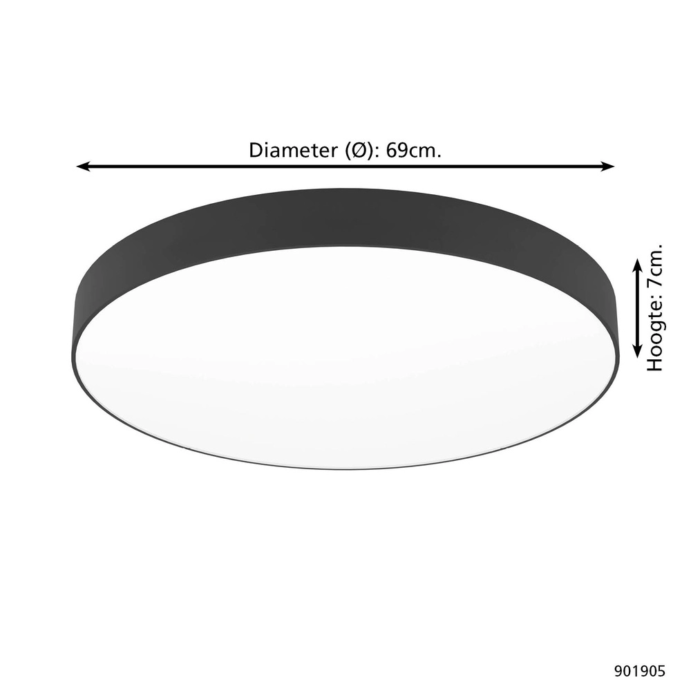 Design plafondlamp Gallizzi-Z smart zwart Ø 69cm Eglo 9008606358182