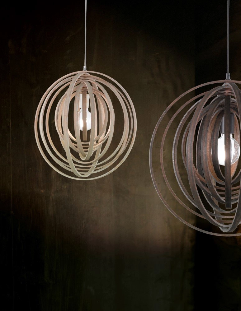 Hanglamp Boolan donker houtbruin Trio 4017807330816