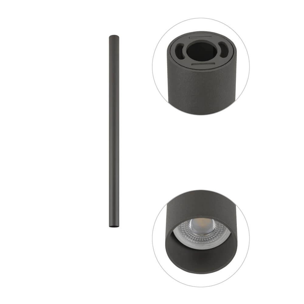 Lange opbouwspot Fourty M 75cm - antraciet Lyora 5903139108874