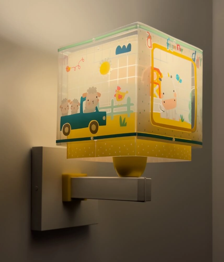 Kinderkamer wandlamp My Farm geel met wit Dalber 8420406634098